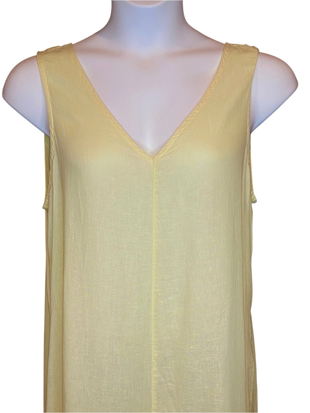 Calypso St Barth Jumpsuit Womens Size XL Yellow Wide Leg V-Neck Sleeveless - Picture 4 of 10